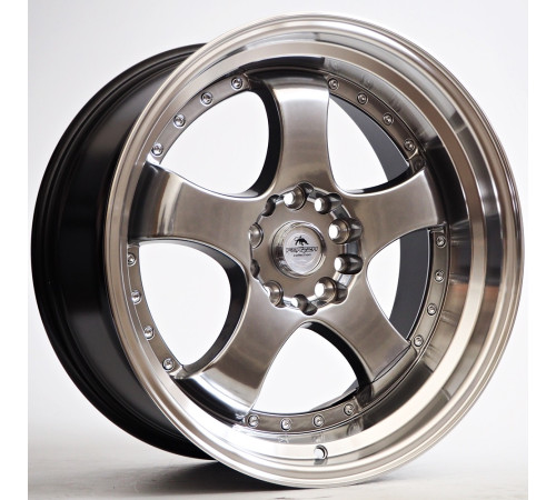 18" 5x114.3 Forzza Flamber Hyper Black/Lip Machined ET25 8.5J
