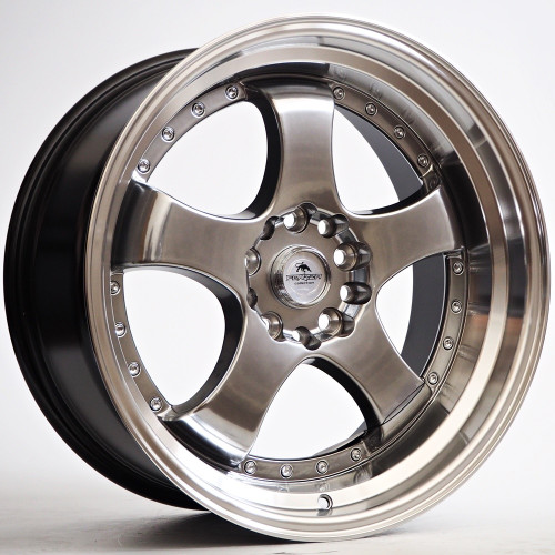 18" 5x114.3 Forzza Flamber Hyper Black/Lip Machined ET25 8.5J