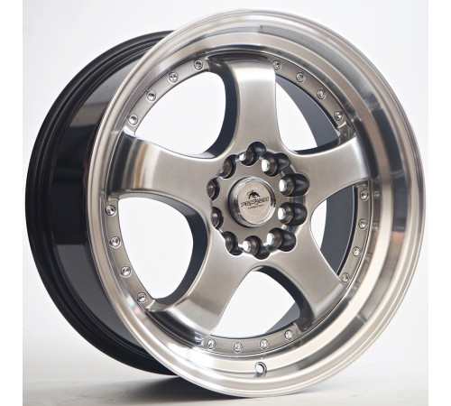 17" 5x100 Forzza Flamber Hyper Black/Lip Machined ET35 7.5J