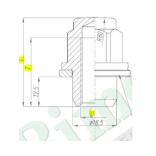 M12x1.25x37 HEX 21mm Плоская Колесная гайка 