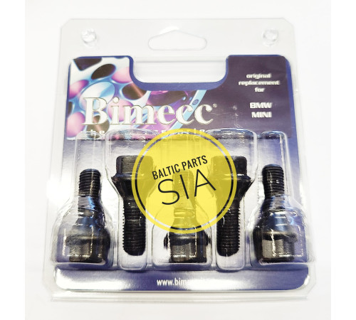 M12x1.5x26 hex17 konuss BMW skrūves (melnas) (5 gab.)