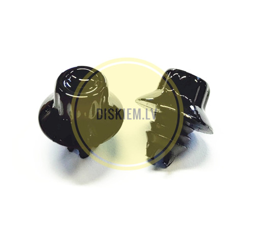 Dekoratīvas spīdīgi melnas skrūves (kniedes) diskiem 010-B
