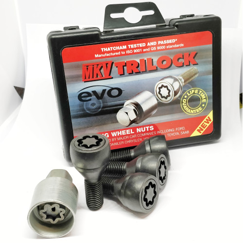 M12 x 1.5 x 26 mm HEX17 Konuss Drošības skrūves EVO5 Black