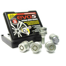 M12 x 1.25 x 23.5 mm HEX17 Flat PEUGEOT/CITROEN Riteņu drošības skrūves EVO5