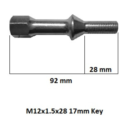 M12x1.5x28 / 92 mm  HEX 17 mm Konuss Diska skrūve