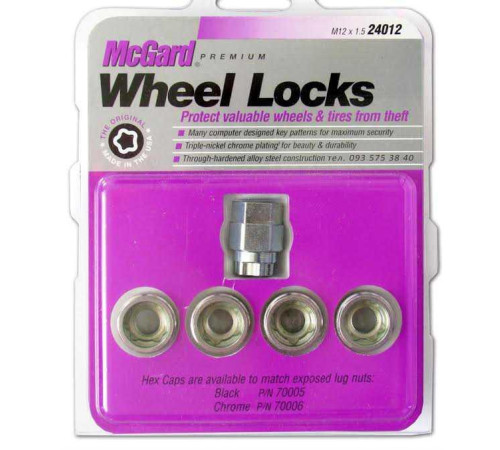 M12 x 1.5 x 20 HEX19/21 Konuss (SHORT) Riteņu drošības uzgriežņi McGard