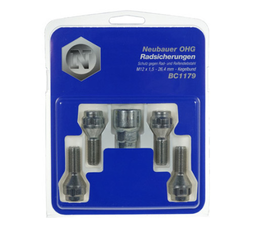 Skrūves M12x1,5 26,4 HEX 17 mm / 19 mm Konuss 60°