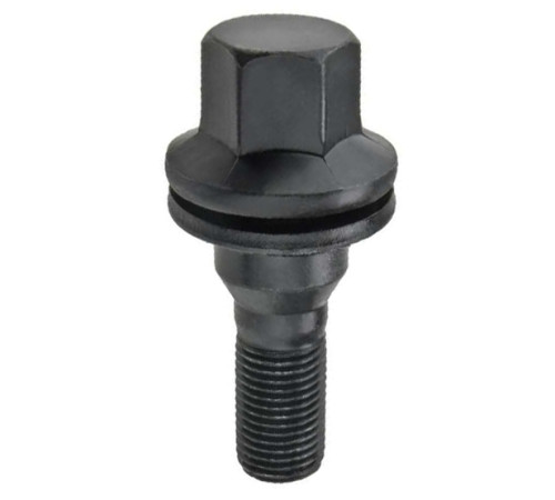 M12x1.25x17/57 HEX 17 mm flat Wheel bolt (black)