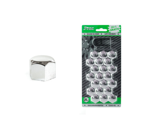 Skrūvju vāciņi 21mm (Chrome) J-Tec