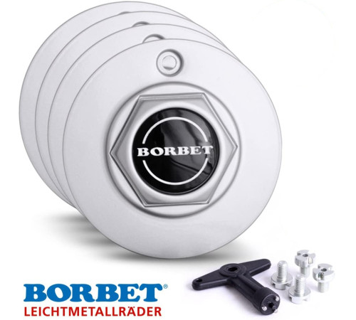 160mm BORBET A disku vāciņi + skrūves + atslēga