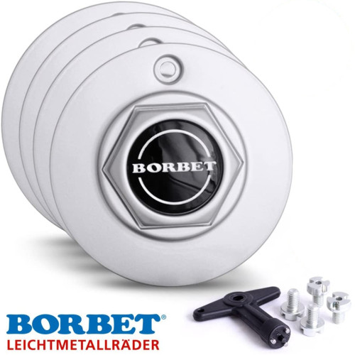 160mm BORBET A disku vāciņi + skrūves + atslēga