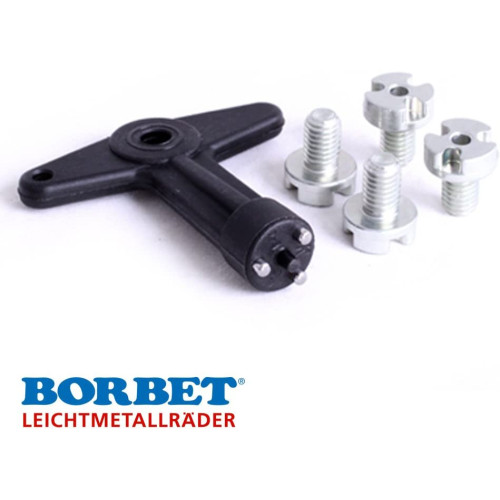 Болты + ключ  для дисков BORBET A