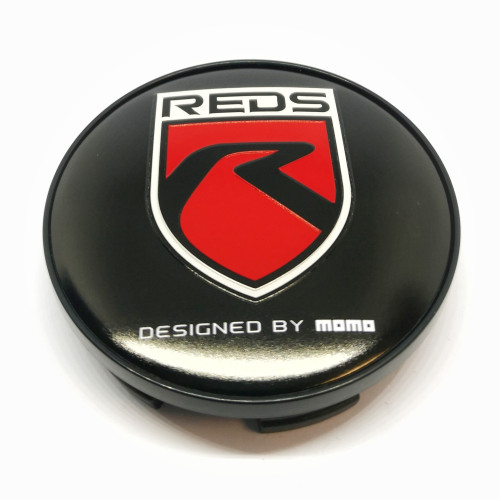 56.5mm REDS by MOMO diska vāciņš black/red  (CAP-242)