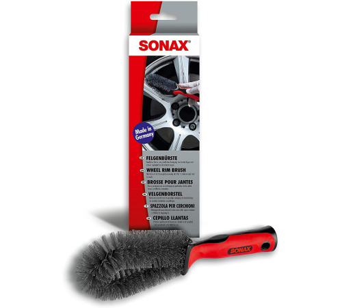 SONAX Wheel Rim Brush (1 шт.) для вспомогательной очистки стальных и алюминиевых дисков, сделано в Германии.