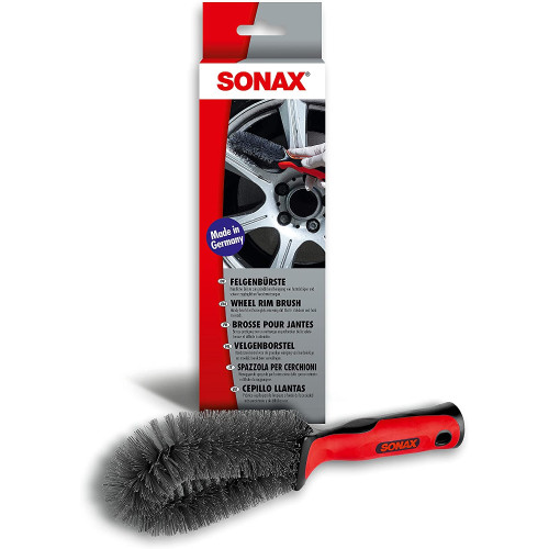 SONAX Wheel Rim Brush (1 шт.) для вспомогательной очистки стальных и алюминиевых дисков, сделано в Германии.