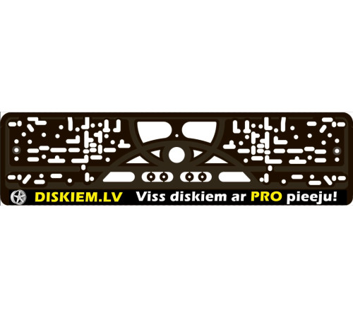 MELNS Auto numura turētājs ar DISKIEM.LV logo