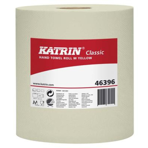 Бумажные полотенца для рук жёлтые. Рулон M 260 метров, 1 слойная