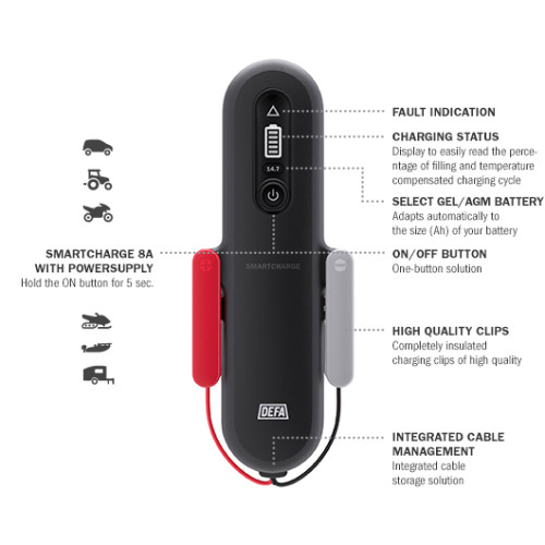 DEFA SmartCharge 4A AKB Akumulātora Lādētajs