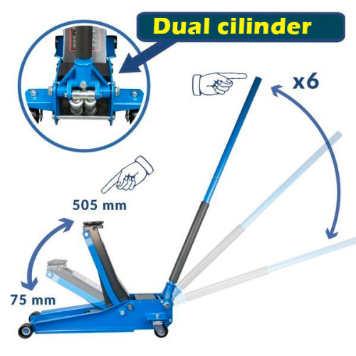 Hidrauliskais domkrats 3t h=75-550cm