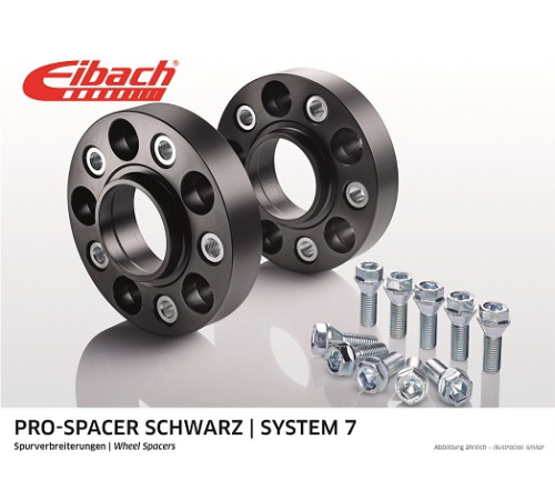 EIBACH 2x 30 mm Flanči BMW (5x120, 74.1mm) ar iepresētu vītni iekšā M14x1.25 + skrūves. Black Style