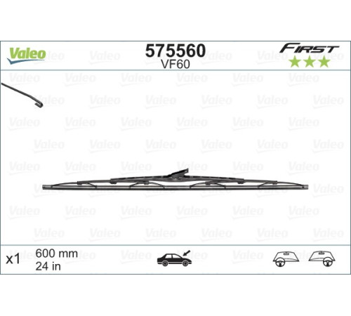 600 mm Tīrītāja slotiņa Valeo