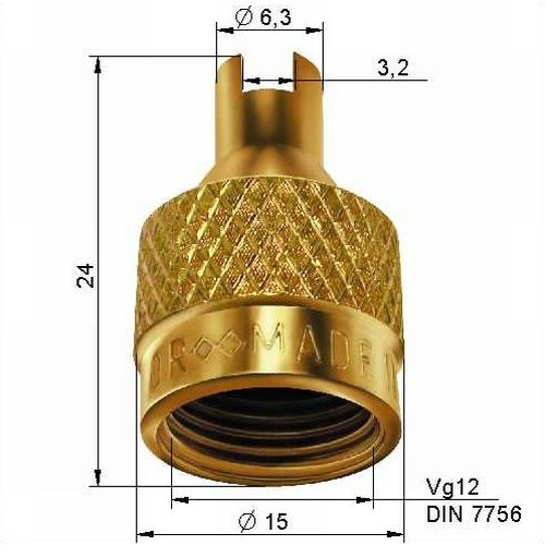 Ventīļuzgalis industriālām riepām (VG12)
