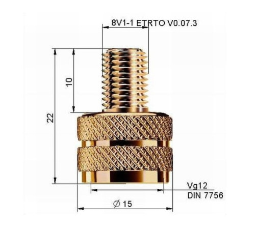 Ventīļa adapteris no VG12 uz VG8
