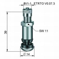 Ventīlis ALU diskiem Ø 8,3 x 38,5 mm (BBS ventilis)