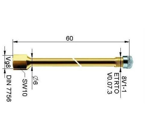 Valve extension metal 54 mm