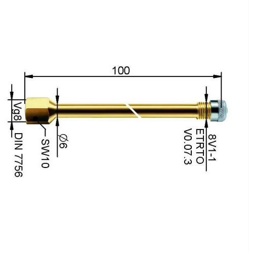 Ventīļpagarinātājs metāla 94 mm