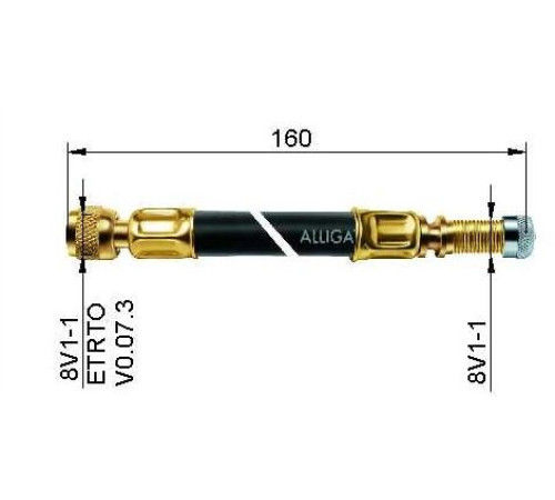 Ventīļpagarinātājs gumijas 160 mm
