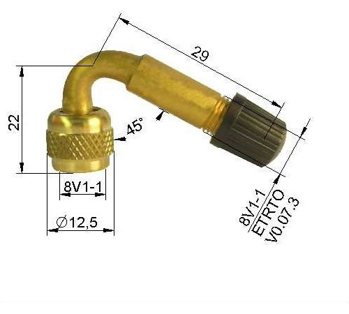 Valve extension metal  (curve 45°)
