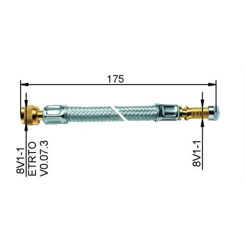 Ventiļpagarinātājs ar met,vijumu175 mm