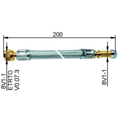 Ventīļpagarinātājs ar met,vijumu200 mm