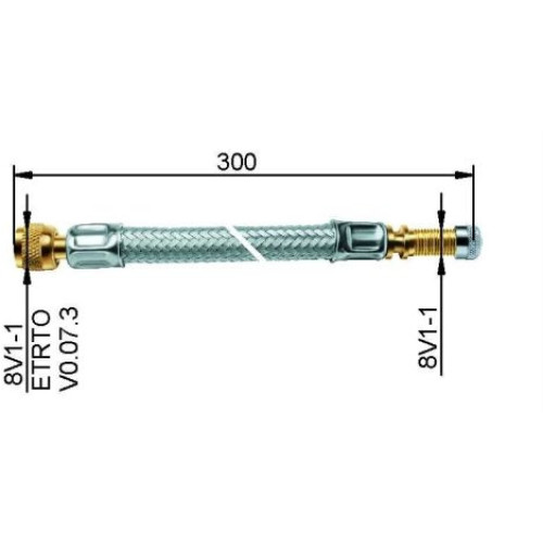 Ventīļpagarinātājs ar met,vijumu300 mm