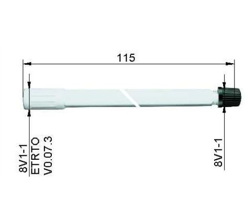 Ventīļpagarinātājs plastmasas115 mm