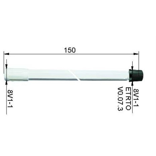 Ventiļpagarinātājs plastmasas150 mm