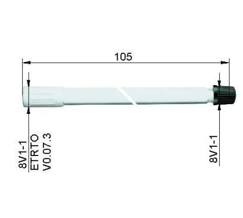 Ventīļpagarinātājs plastmasas105 mm