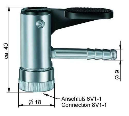 Riepu pumpēšanas nipelis8 x 20 mm