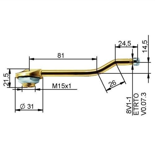 Kravas bezk, ventīlis Ø 20,5 x 130 mm