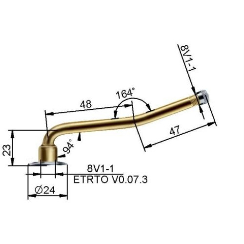 Kameru ventīlis VG8 95 mm (liekts)