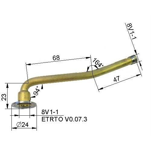 Kameru ventīlis VG8 115 mm (liekts)