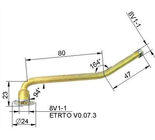 Kameru ventīlis VG8 127 mm (liekts)