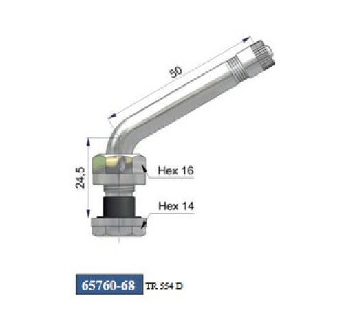 Ventīlis Alcoa diskiem Ø 9,7 x 59 mm (liekts)