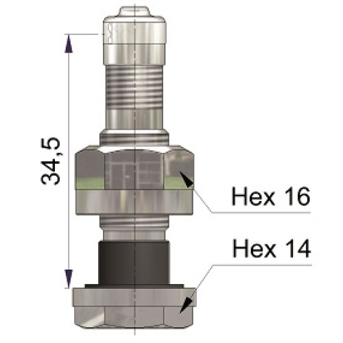 Ventīlis Alcoa diskiem Ø 9,7 x 40 mm