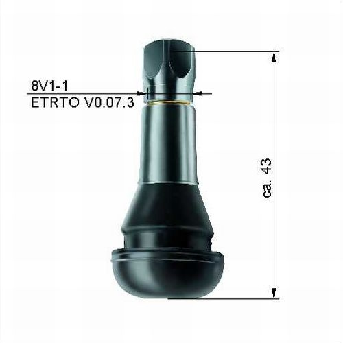 Bezkameru riepu ventīlis TR 413 ar hrom,uzliku