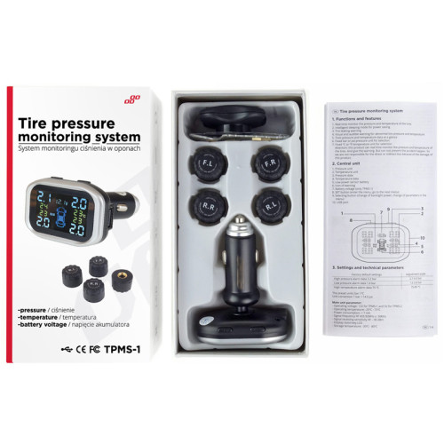 Система датчиков давления с монитором в прикуриватель TPMS 1
