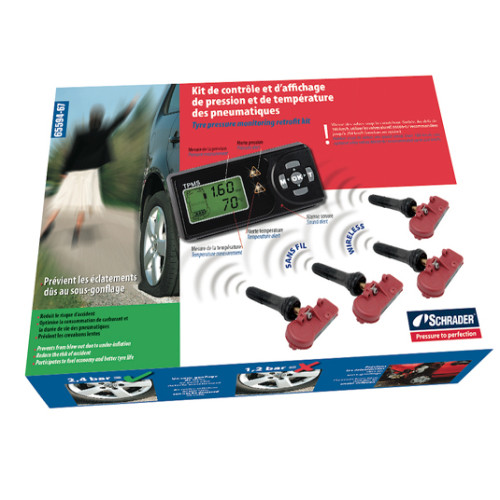 Firmas Schrader (Francija) spiediena sensoru sistēma ar monitoru RetroKit-TPMS