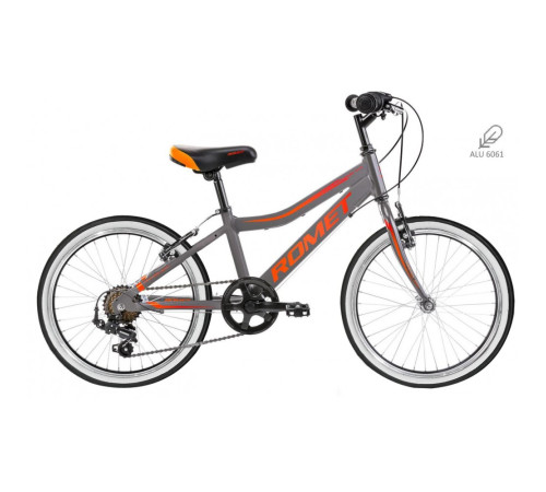 Bērnu divritenis 6 ātrumi Romet Rambler 20" Kid 1 Alumīnija rāmis Graphite - orange