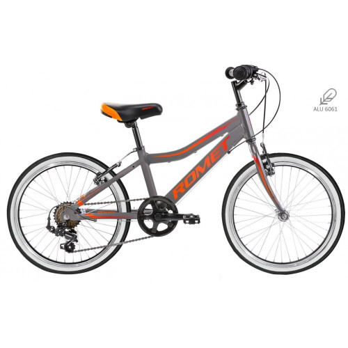 Bērnu divritenis 6 ātrumi Romet Rambler 20" Kid 1 Alumīnija rāmis Graphite - orange